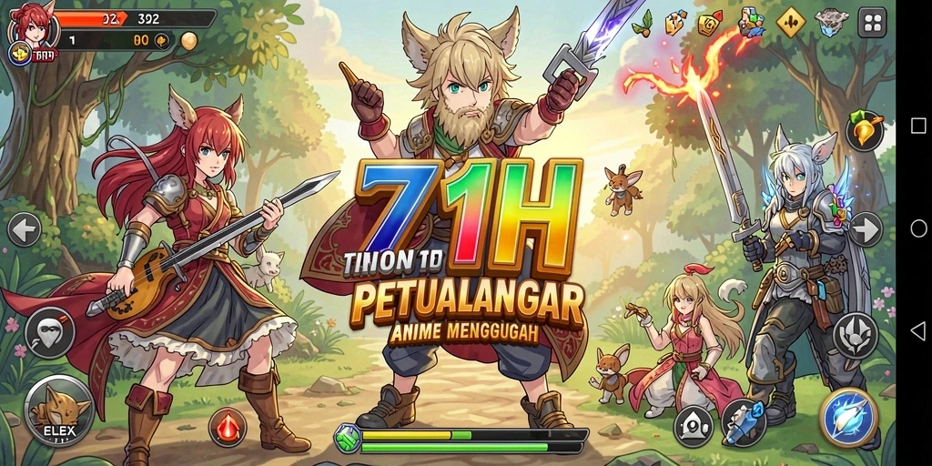 Tampilan gameplay menarik dari 71H yang penuh karakter anime.