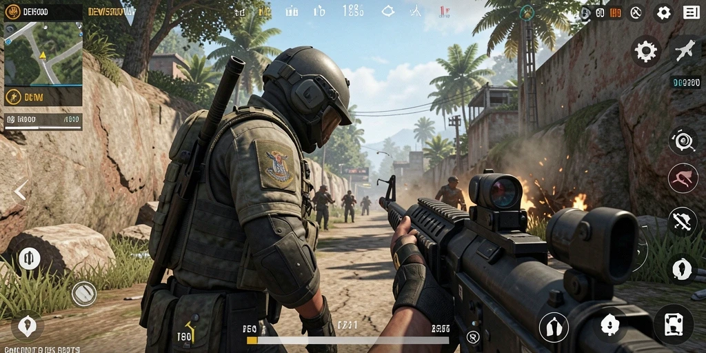 Tampilan gameplay DEWI5000 yang penuh aksi seru.