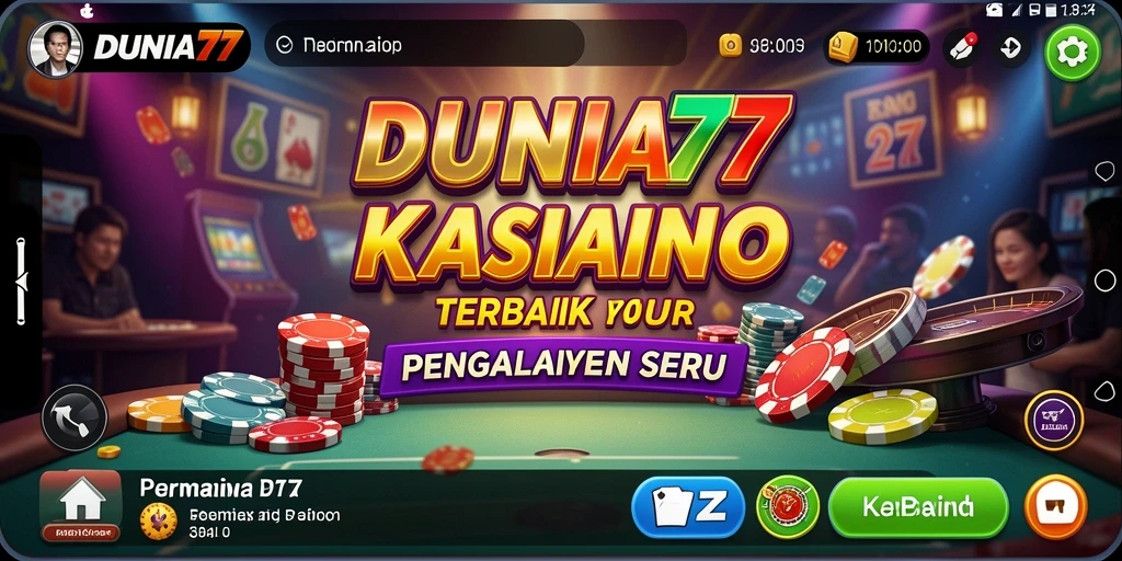 Tampilan menarik dari gameplay Kasino di DUNIA77.