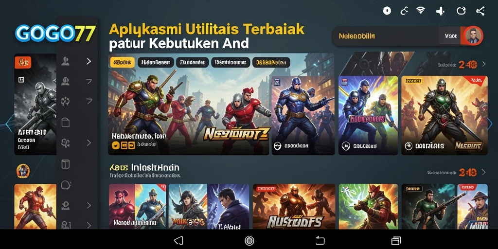 Tampilan antarmuka GOGO77 yang sederhana dan fungsional.