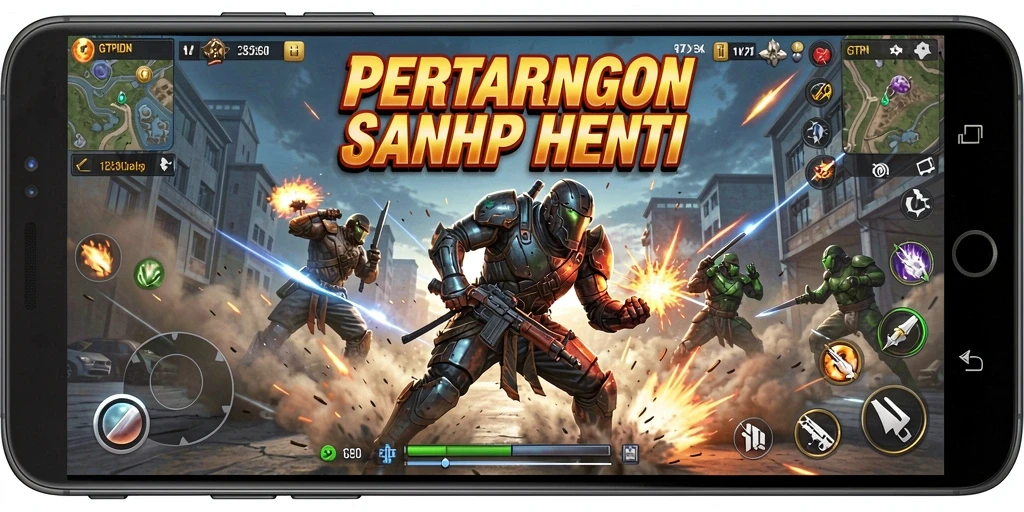 Screenshot GTPIDN menampilkan aksi pertarungan seru antar karakter.