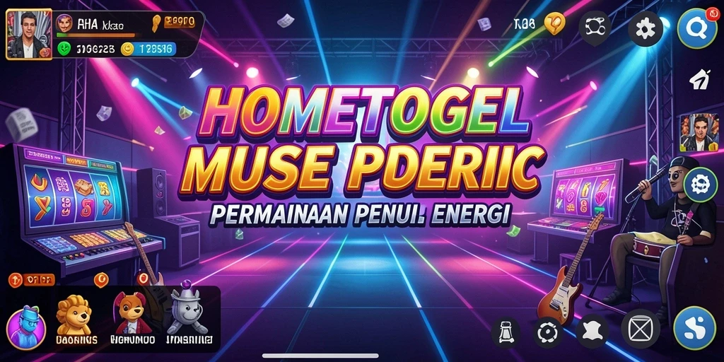 Tampilan menarik dari gameplay HOMETOGEL dengan musik yang menghibur.
