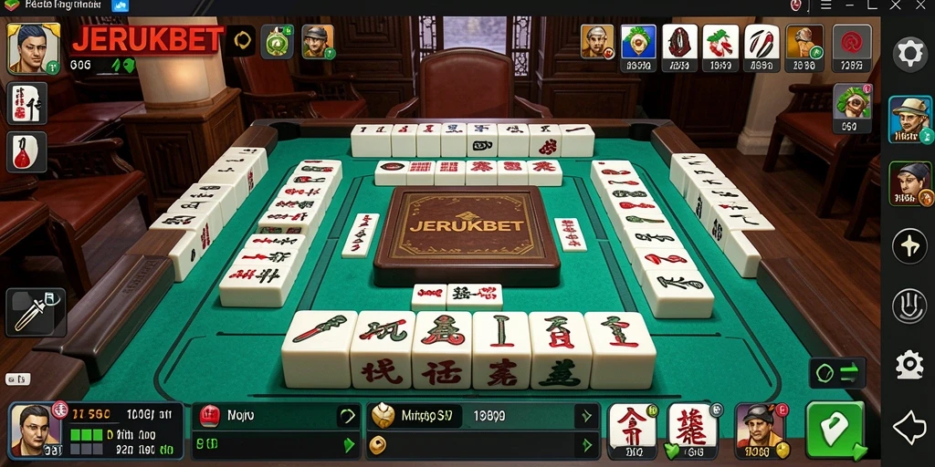 Screenshot gameplay JERUKBET menampilkan level Mahjong yang menantang.