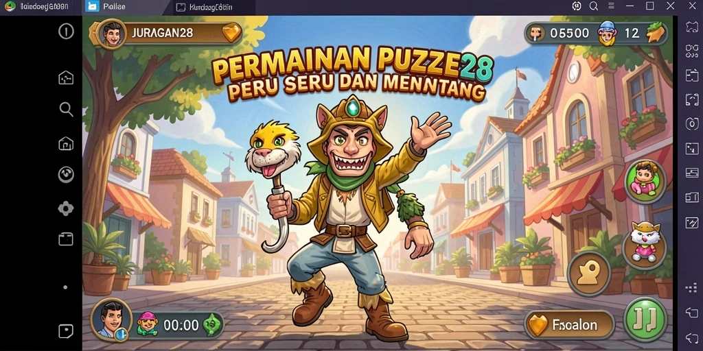 Tampilan layar permainan JURAGAN28 dengan tantangan puzzle yang menarik.
