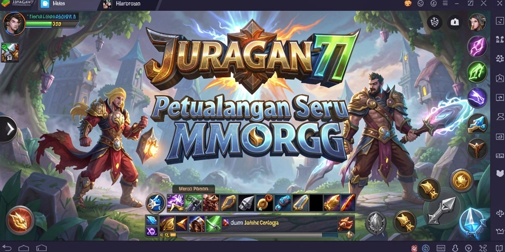 Menampilkan aksi seru dalam game MMORPG JURAGAN77.