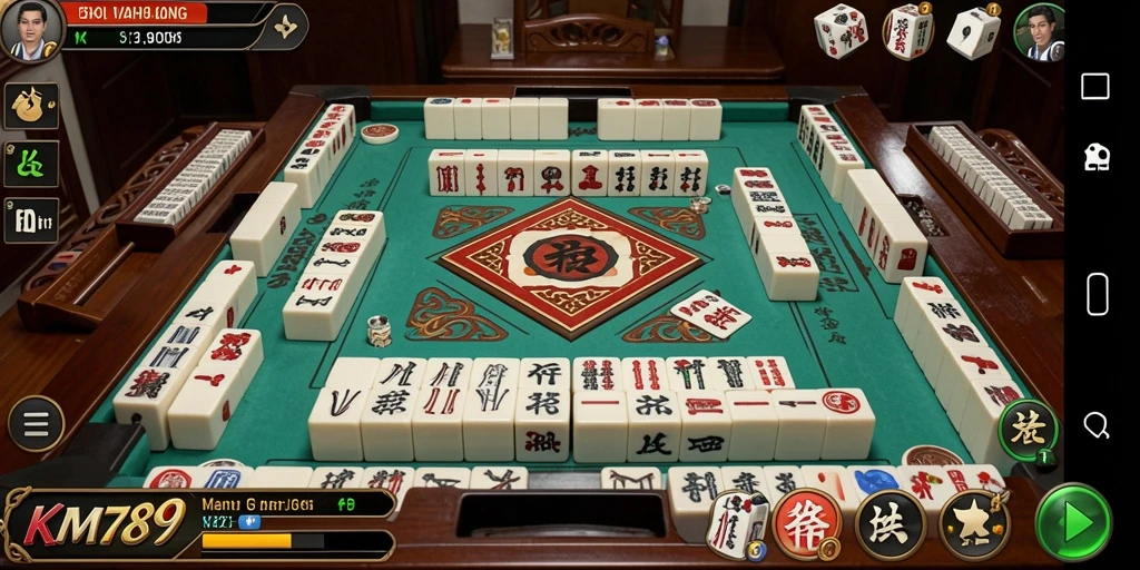 Screenshot gameplay KM789 menampilkan permainan Mahjong yang menyenangkan dan menantang.