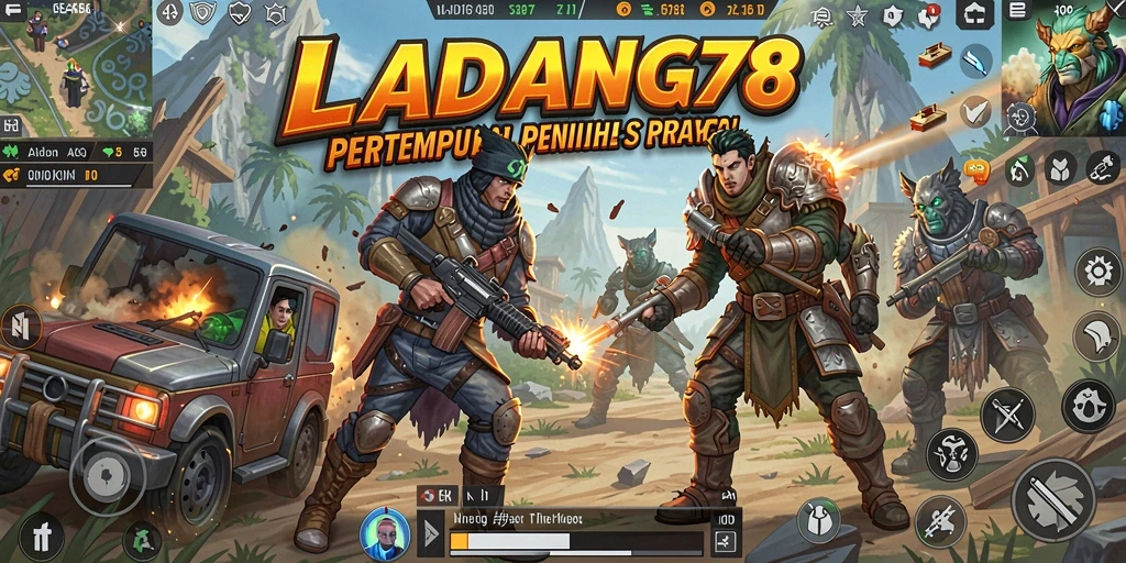 Screenshot menunjukkan keseruan pertempuran di LADANG78 dengan pemain beraksi.