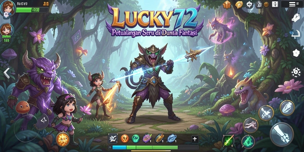 Tampilan gameplay petualangan menakjubkan di LUCKY72.