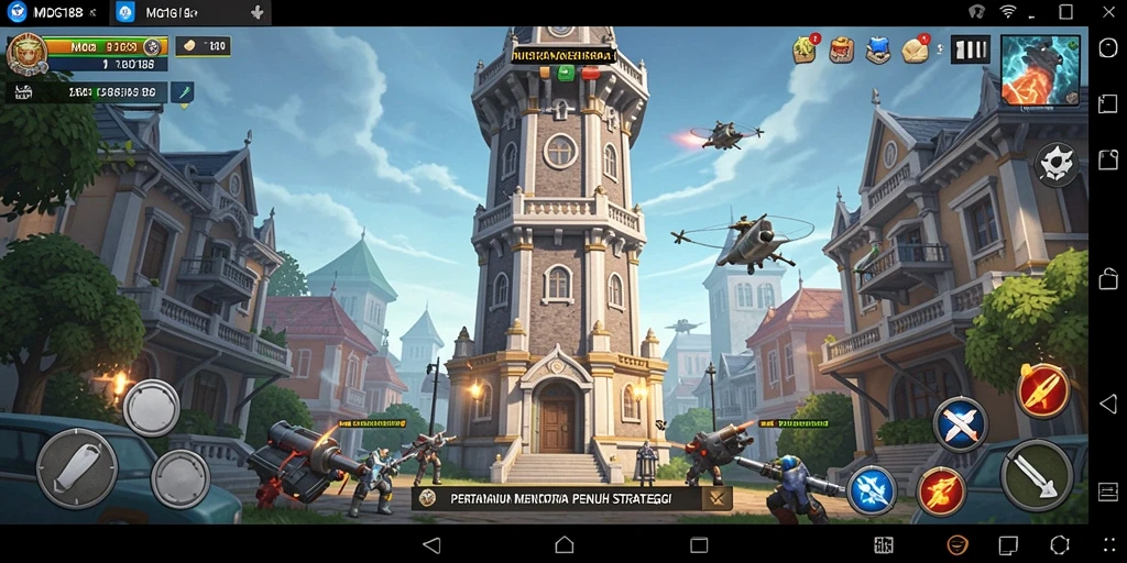Tampilan menarik dari gameplay Tower Defense MDG188.