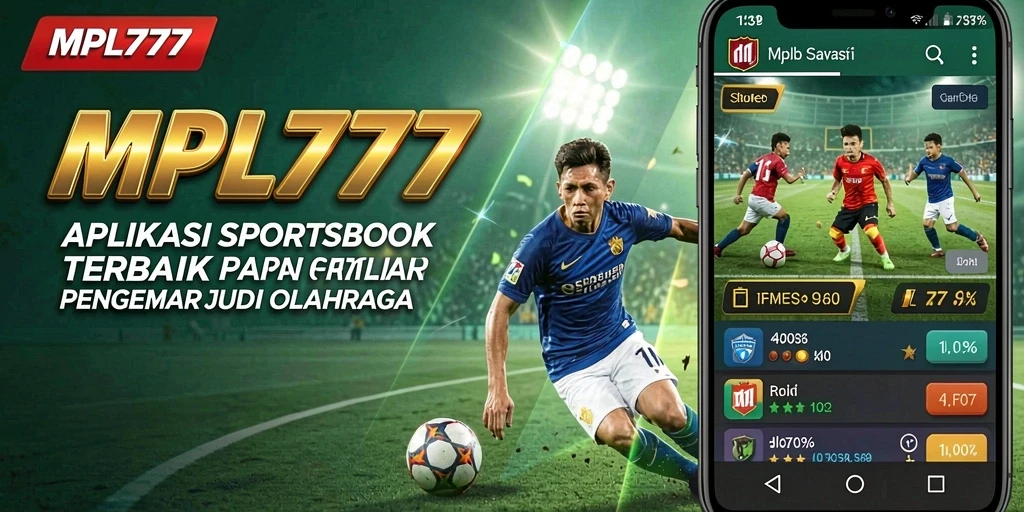 Screenshot utama menunjukkan gameplay taruhan olahraga yang dinamis dan interaktif.