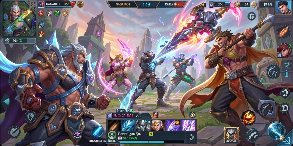 Tangkapan layar gameplay NAGA1001 yang menampilkan aksi seru.