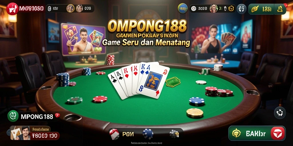 Screenshot OMPONG188 menampilkan gameplay Poker yang mendebarkan.