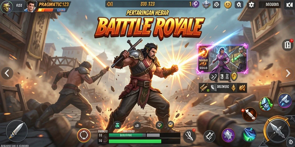 Tangkap aksi seru dalam gameplay PRAGMATIC123 Battle Royale!