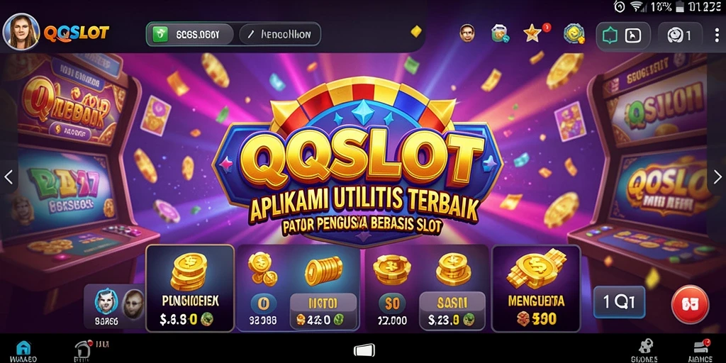 Screenshot gameplay <strong>QQSLOT</strong> yang menunjukkan antarmuka menarik dan fitur-fitur unggulan.