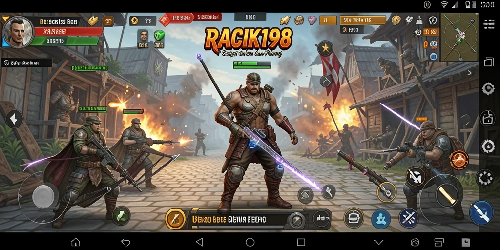 Tampilan gameplay <strong>RACIK198</strong> yang penuh aksi dan strategi.