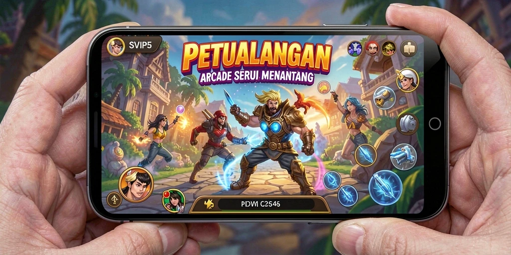 Screenshot utama SVIP5 menampilkan aksi gameplay Arcade yang seru.