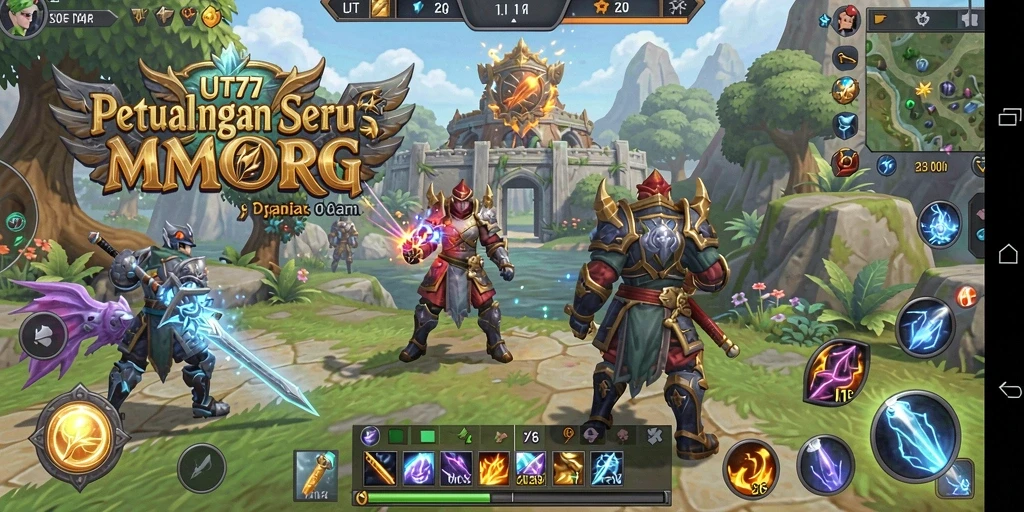 Tampilan gameplay seru di UT77 dengan petualangan MMORPG yang mendebarkan.