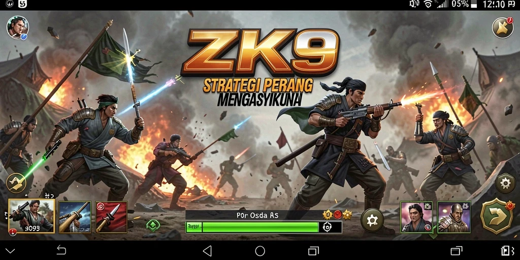 Tampilan gameplay menarik dari <strong>ZK9</strong> yang menunjukkan pertempuran strategis.